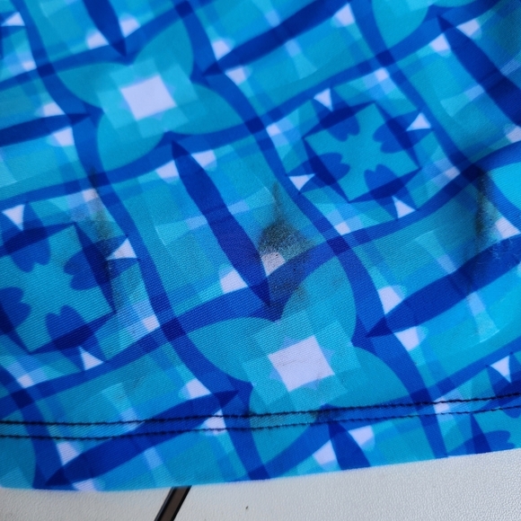 NWT $60 Noon 1 Piece Swim Skirted Bathing Suit White Blue Mosaic Casey Key 18 - Picture 15 of 16